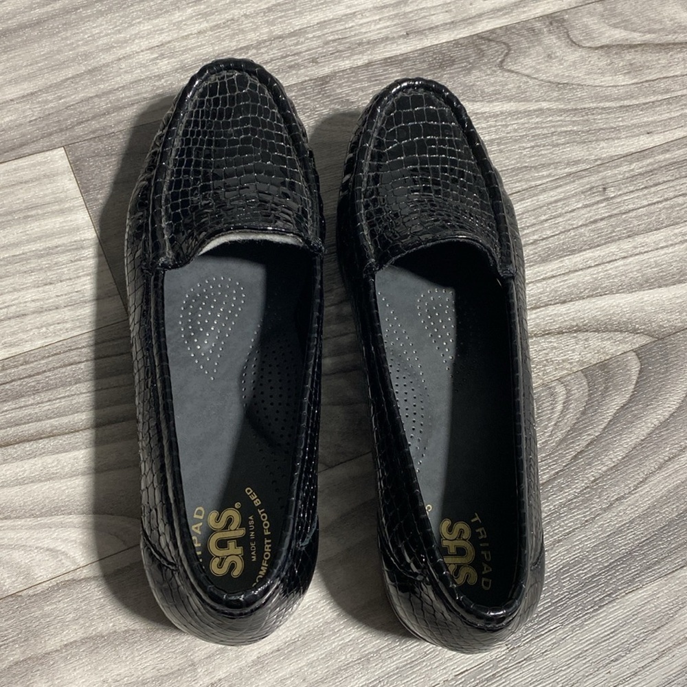 SAS Women’s Simplify C Loafer Black Croc 1556-181 Size 8.5M Slip-On Excellen X-6 - Picture 2 of 8